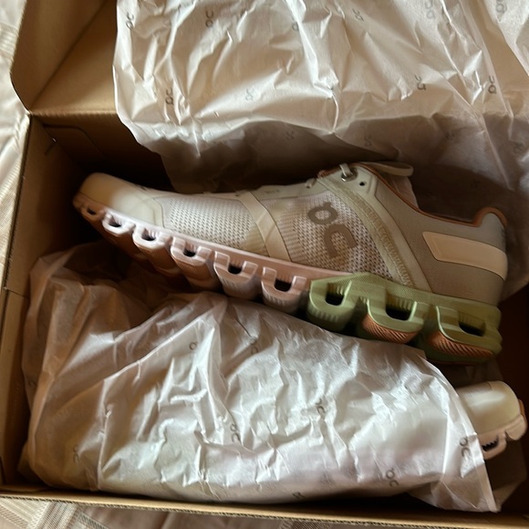 On Cloudflow Women’s Running Shoe In Aloe/White size 10.5 worn inside once - Picture 11 of 16